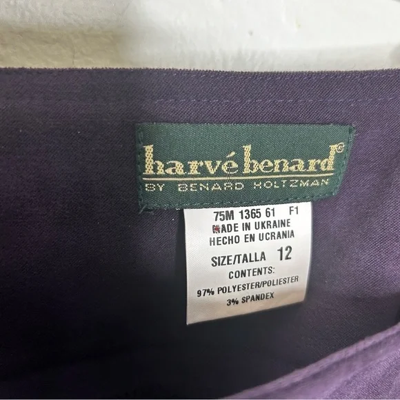 Harvé Benard Purple Faux Suede Sheath Dress Size 12 - Picture 2 of 6